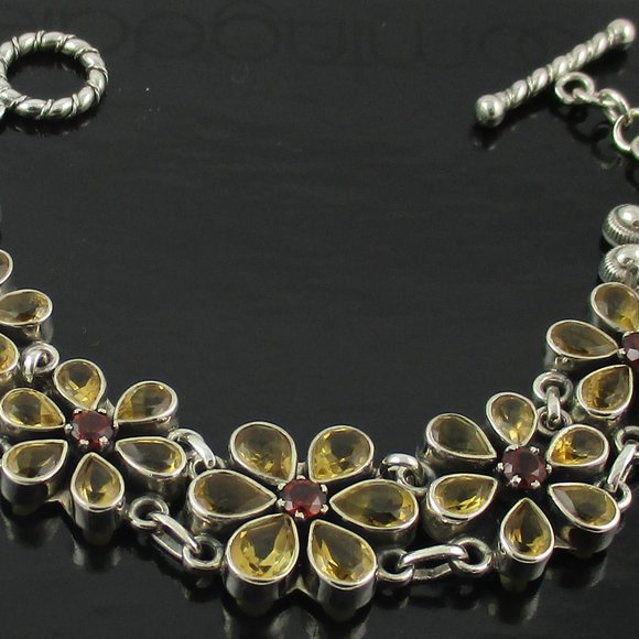 QVC Jewelry - Citrine & Garnet Artisan Crafted 8.70ct Bracelet